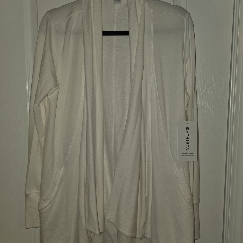 Athleta White Pranayama Wrap Cardigan